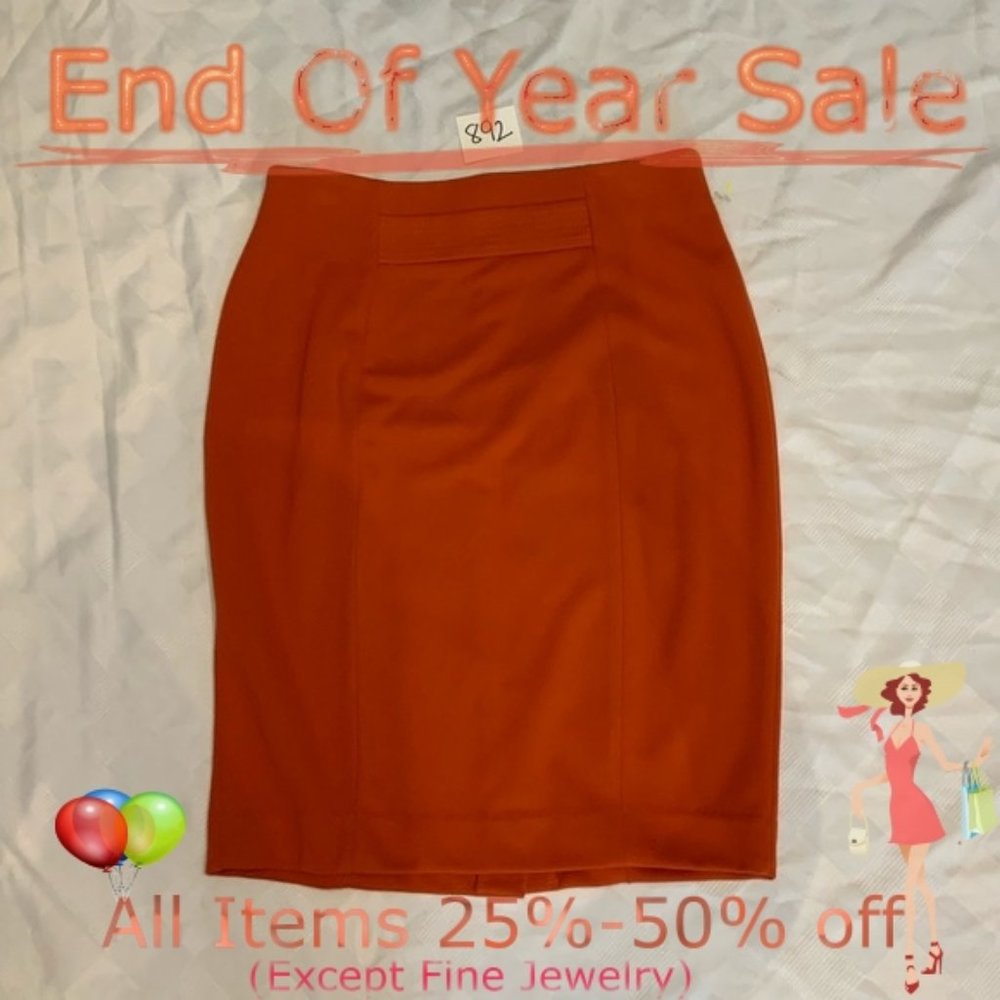 NWT-Premise petite dark orange midi pencil skirt